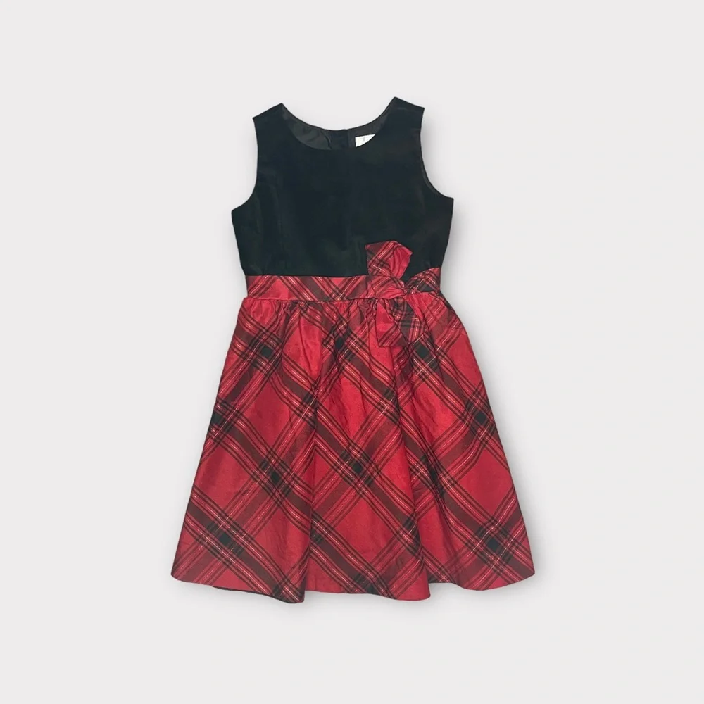 Gymboree Dressed Up Velour Holiday Plaid Dress
